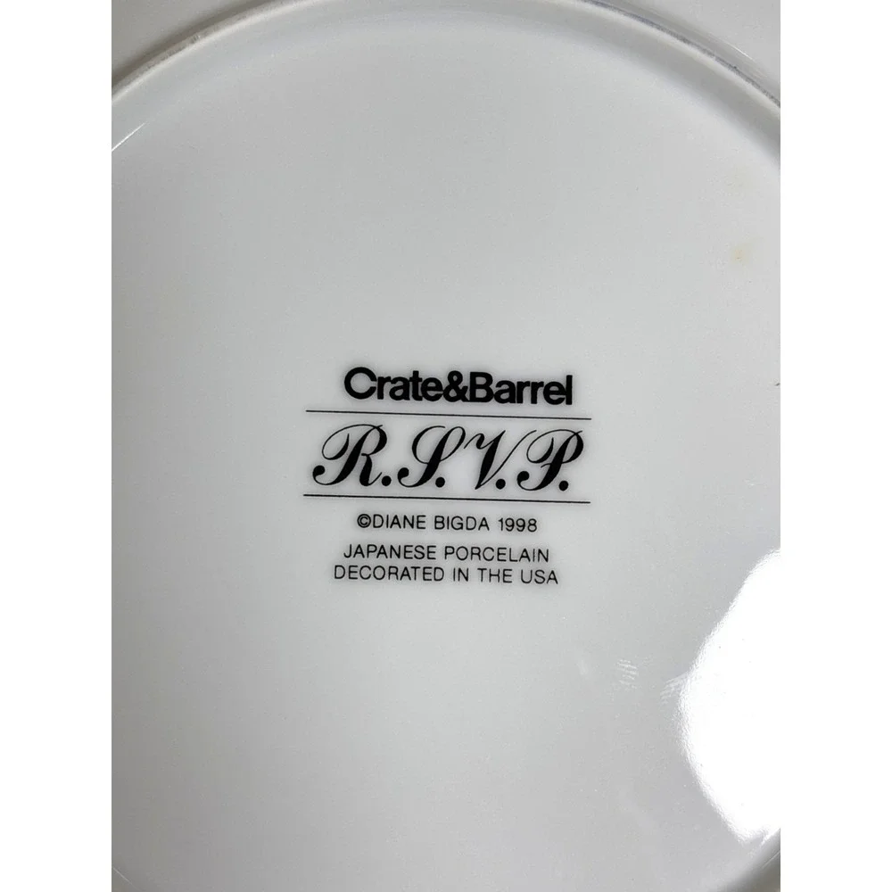 CRATE & BARREL Diane Bigda RSVP Dessert Lunch Salad‎ Appetizer Plates Set of 4